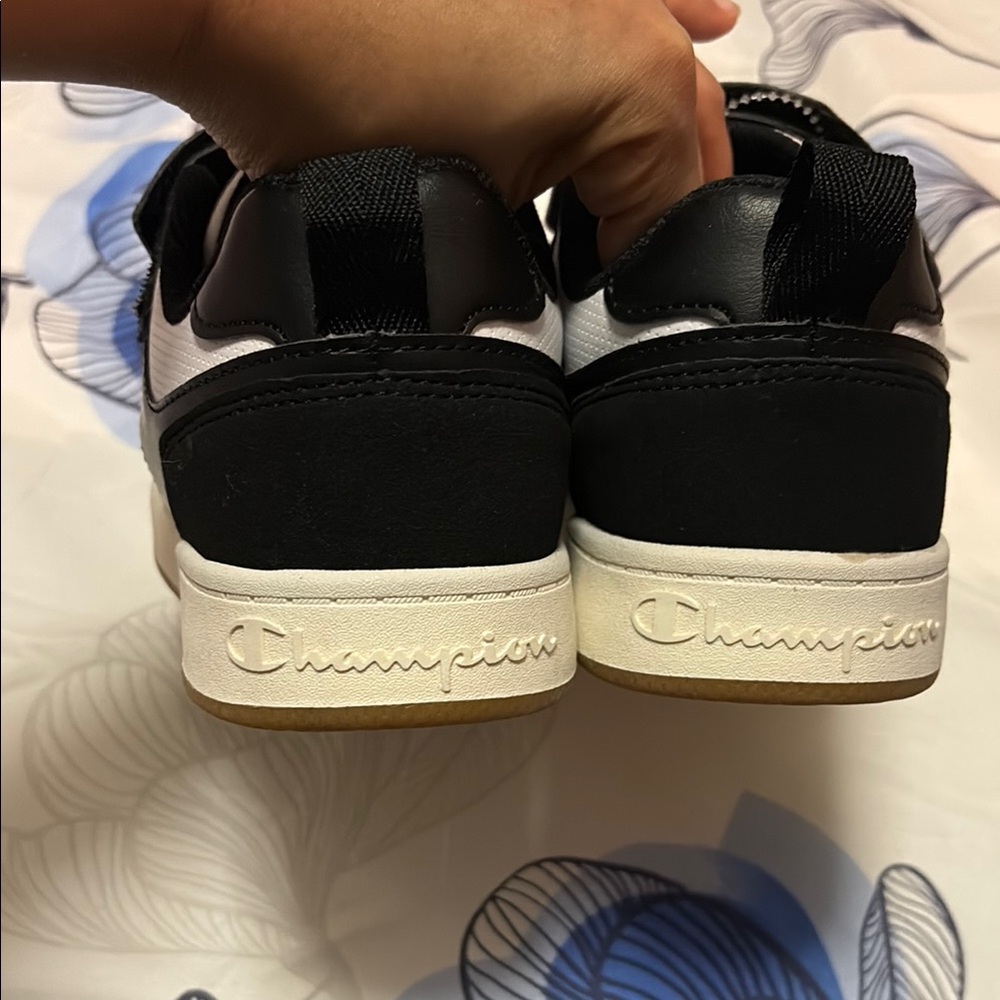 Champion Black and White Sneakers with Rubber Sole - Picture 8 of 11